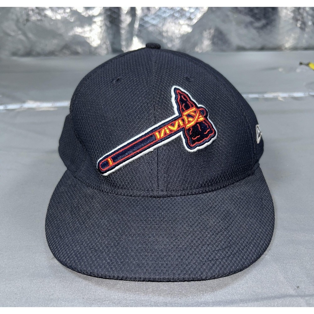 Atlanta Braves Hat Cap Fitted Mens 7 1/4 Blue MLB Baseball New Era 59Fifty